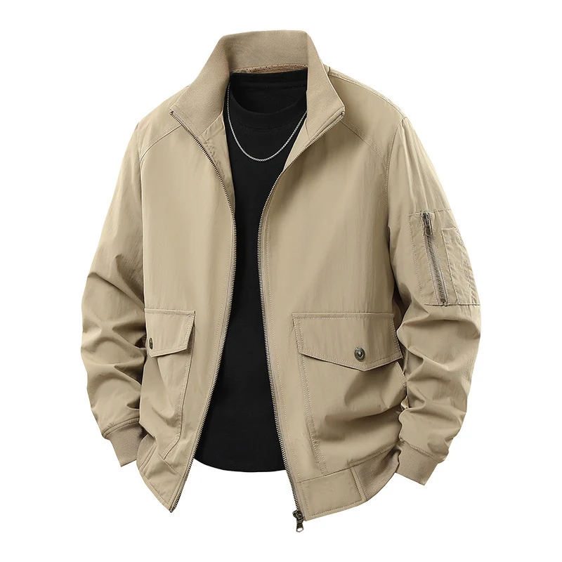 Herren Wind- und Wasserabweisende Urban-Bomberjacke mit Stehkragen und Mehrfach-Taschen Nord Taschen