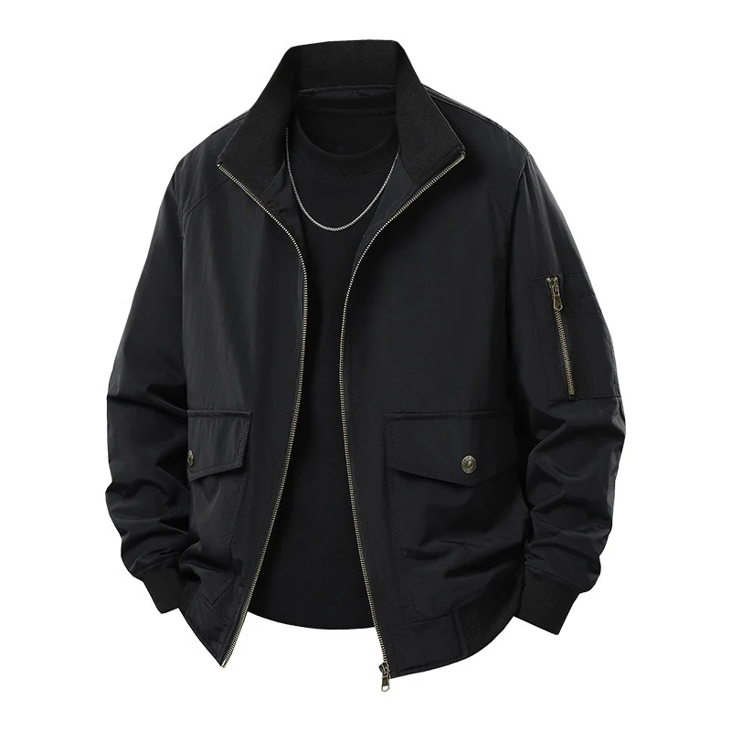 Herren Wind- und Wasserabweisende Urban-Bomberjacke mit Stehkragen und Mehrfach-Taschen Nord Taschen