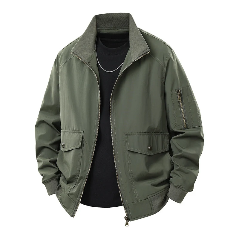 Herren Wind- und Wasserabweisende Urban-Bomberjacke mit Stehkragen und Mehrfach-Taschen Nord Taschen