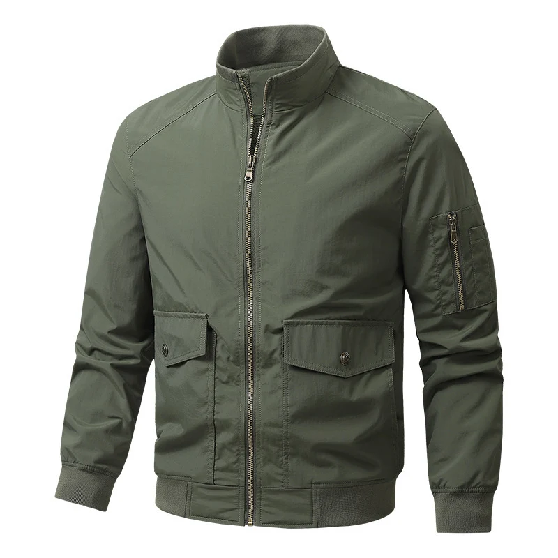 Herren Wind- und Wasserabweisende Urban-Bomberjacke mit Stehkragen und Mehrfach-Taschen Nord Taschen