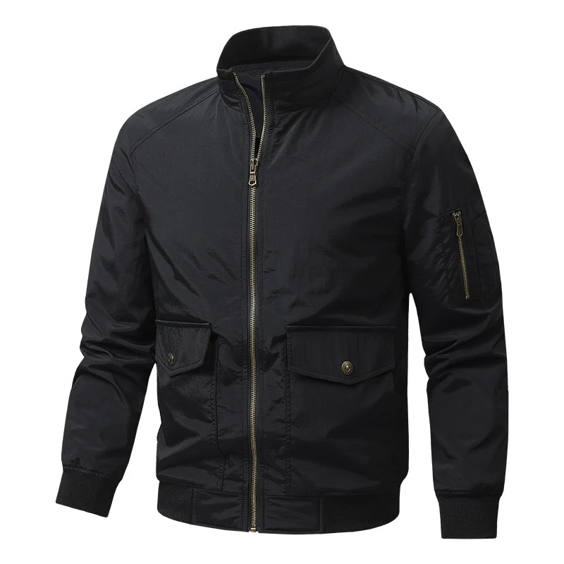 Herren Wind- und Wasserabweisende Urban-Bomberjacke mit Stehkragen und Mehrfach-Taschen Nord Taschen
