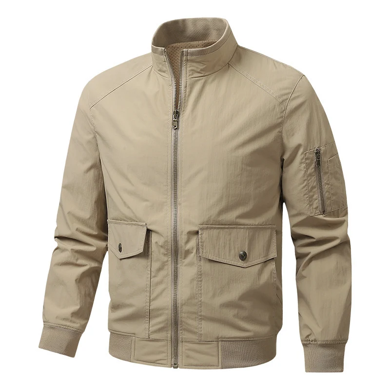 Herren Wind- und Wasserabweisende Urban-Bomberjacke mit Stehkragen und Mehrfach-Taschen Nord Taschen