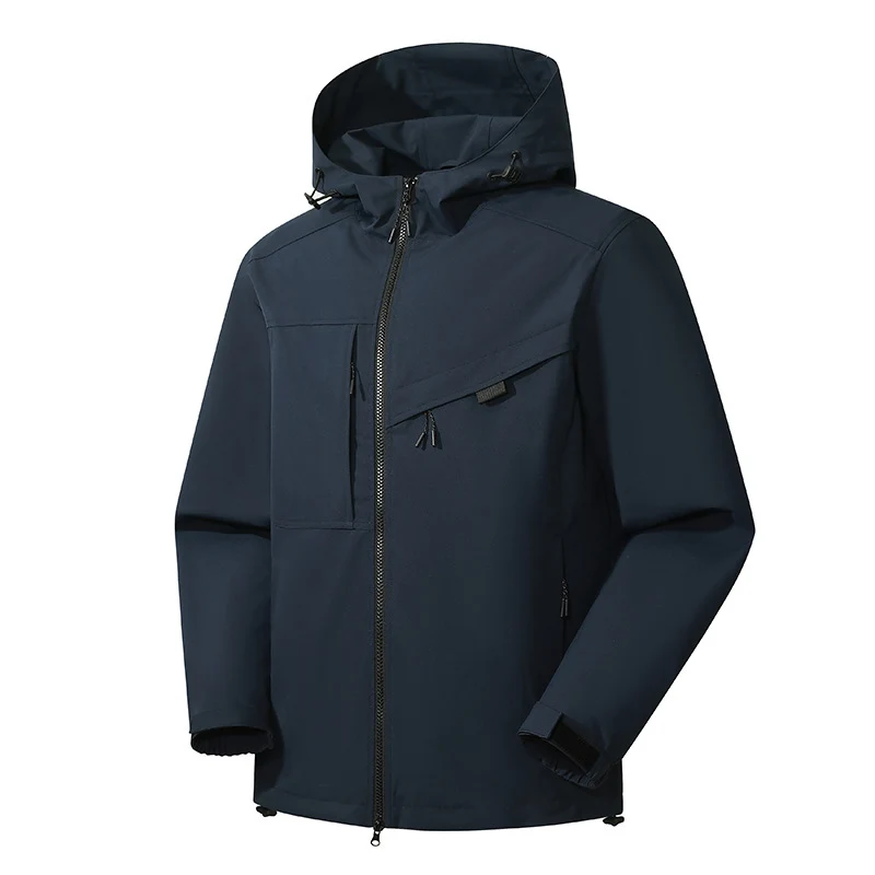 Herren Wind- und Wasserabweisende Softshelljacke mit verstellbarer Kapuze, Zwei-Wege-Reißverschluss und asymmetrischer Brusttasche Nord Taschen