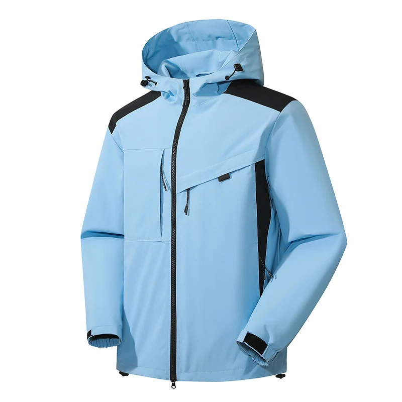 Herren Wind- und Wasserabweisende Softshelljacke mit verstellbarer Kapuze, Zwei-Wege-Reißverschluss und asymmetrischer Brusttasche Nord Taschen