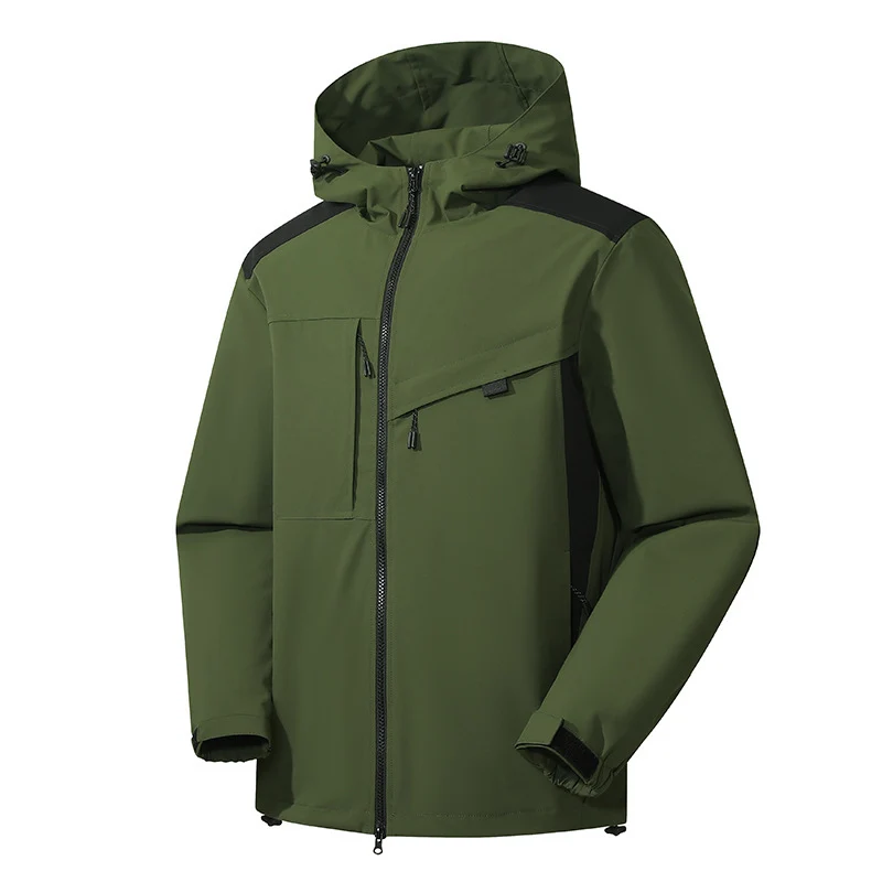 Herren Wind- und Wasserabweisende Softshelljacke mit verstellbarer Kapuze, Zwei-Wege-Reißverschluss und asymmetrischer Brusttasche Nord Taschen