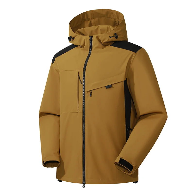 Herren Wind- und Wasserabweisende Softshelljacke mit verstellbarer Kapuze, Zwei-Wege-Reißverschluss und asymmetrischer Brusttasche Nord Taschen