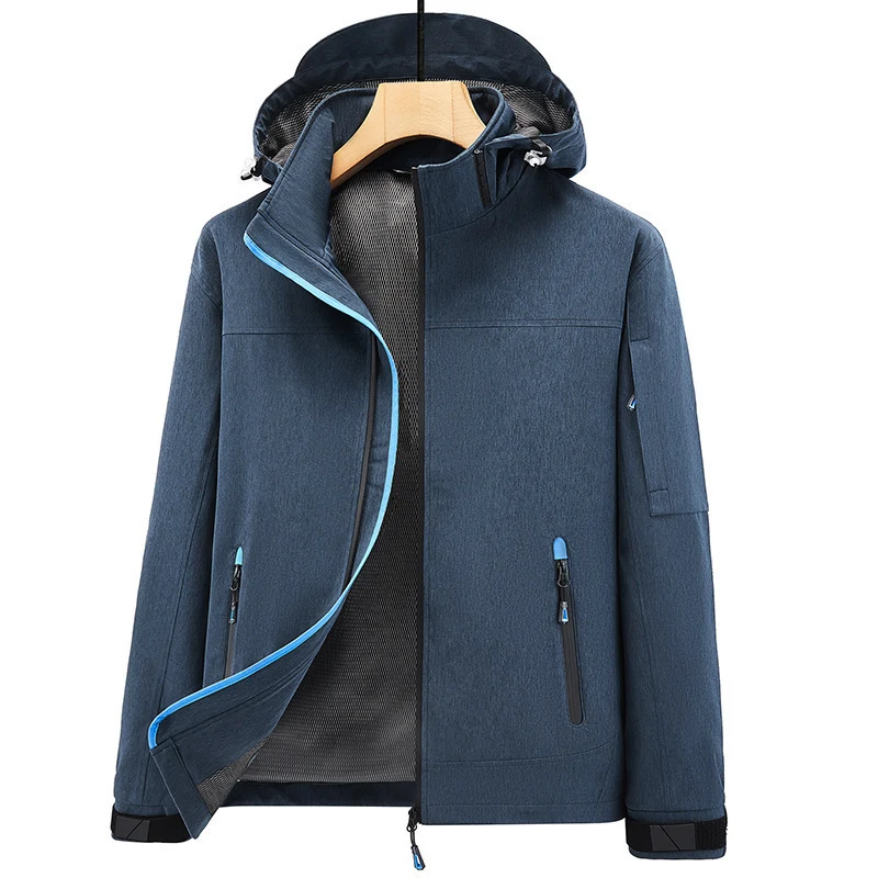 Herren Wetterresistente Softshell-Outdoorjacke mit Kapuze, hohem Kragen und verschweißten Nähten Nord Taschen