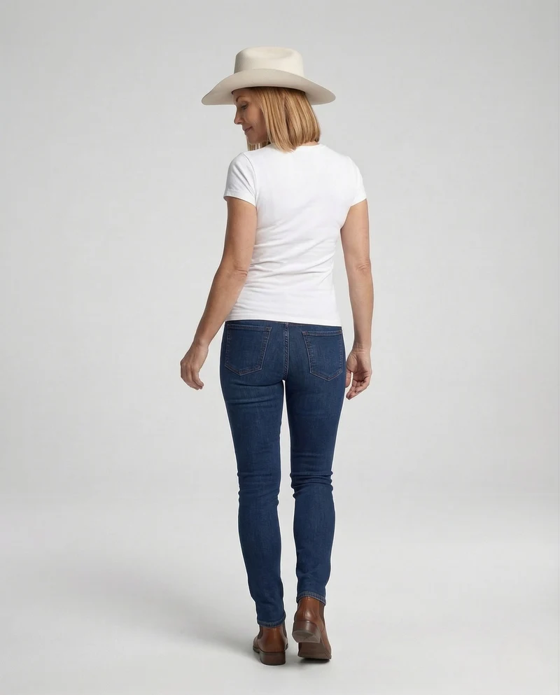 Unisex Western Wollfilzhut mit breiter Krempe & Lederband - Arvani
