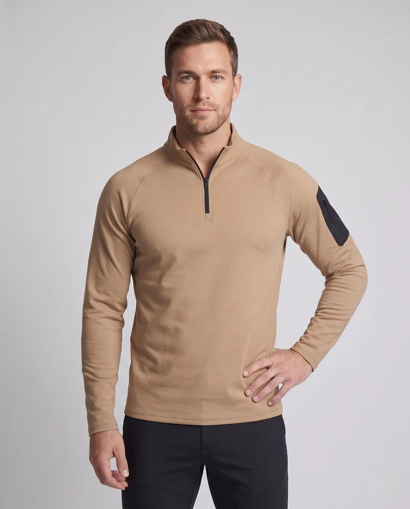 Herren Thermo‑Halbzip‑Langarmshirt mit wärmender fleece‑Innenseite, Ärmeltasche & atmungsaktiver Funktionsware Nord Taschen
