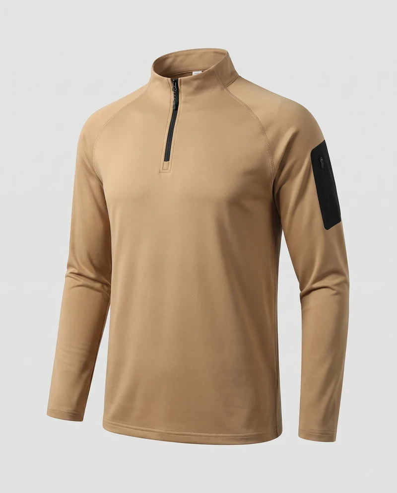 Herren Thermo‑Halbzip‑Langarmshirt mit wärmender fleece‑Innenseite, Ärmeltasche & atmungsaktiver Funktionsware Nord Taschen