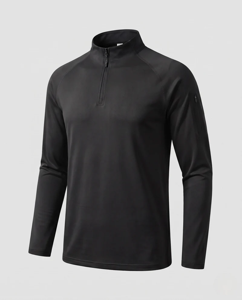 Herren Thermo‑Halbzip‑Langarmshirt mit wärmender fleece‑Innenseite, Ärmeltasche & atmungsaktiver Funktionsware Nord Taschen