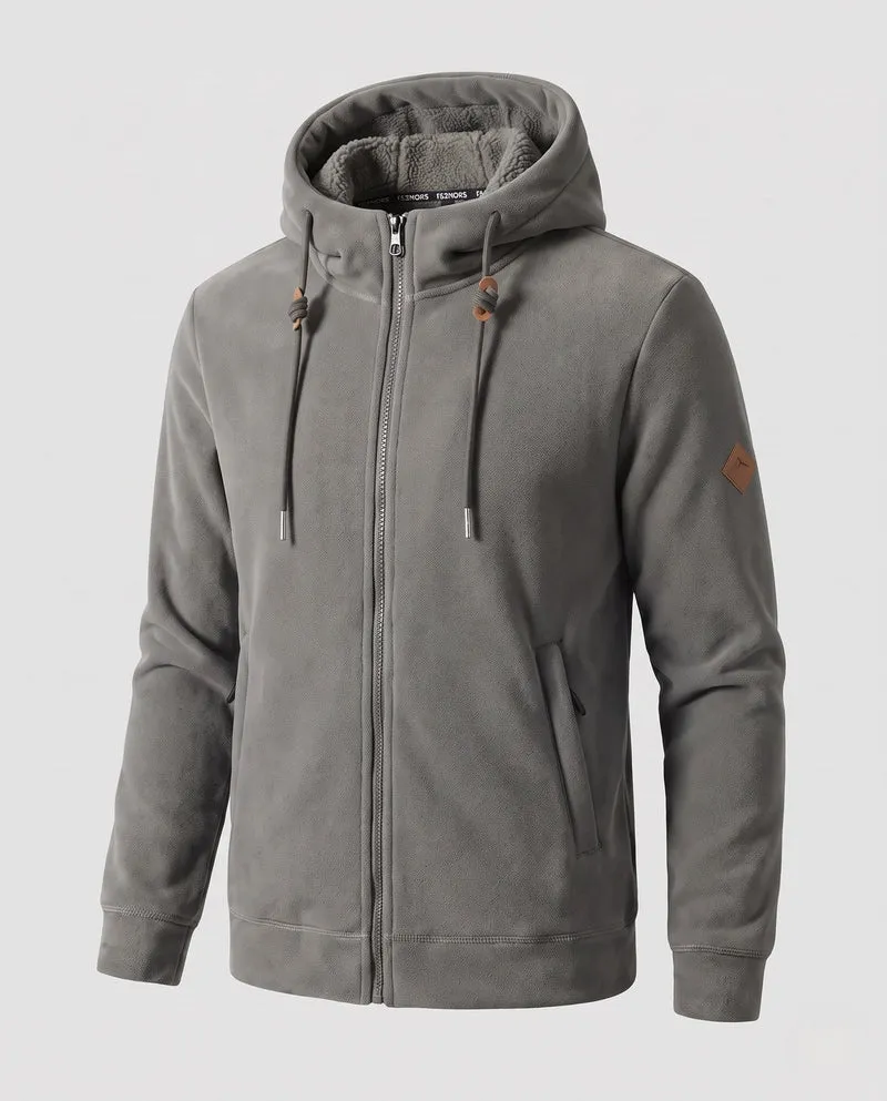 Herren Thermal-Fleece-Hoodie mit Teddy-Innenfutter, Kapuze & verdeckten Reißverschlusstaschen Nord Taschen