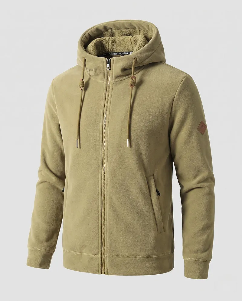 Herren Thermal-Fleece-Hoodie mit Teddy-Innenfutter, Kapuze & verdeckten Reißverschlusstaschen Nord Taschen