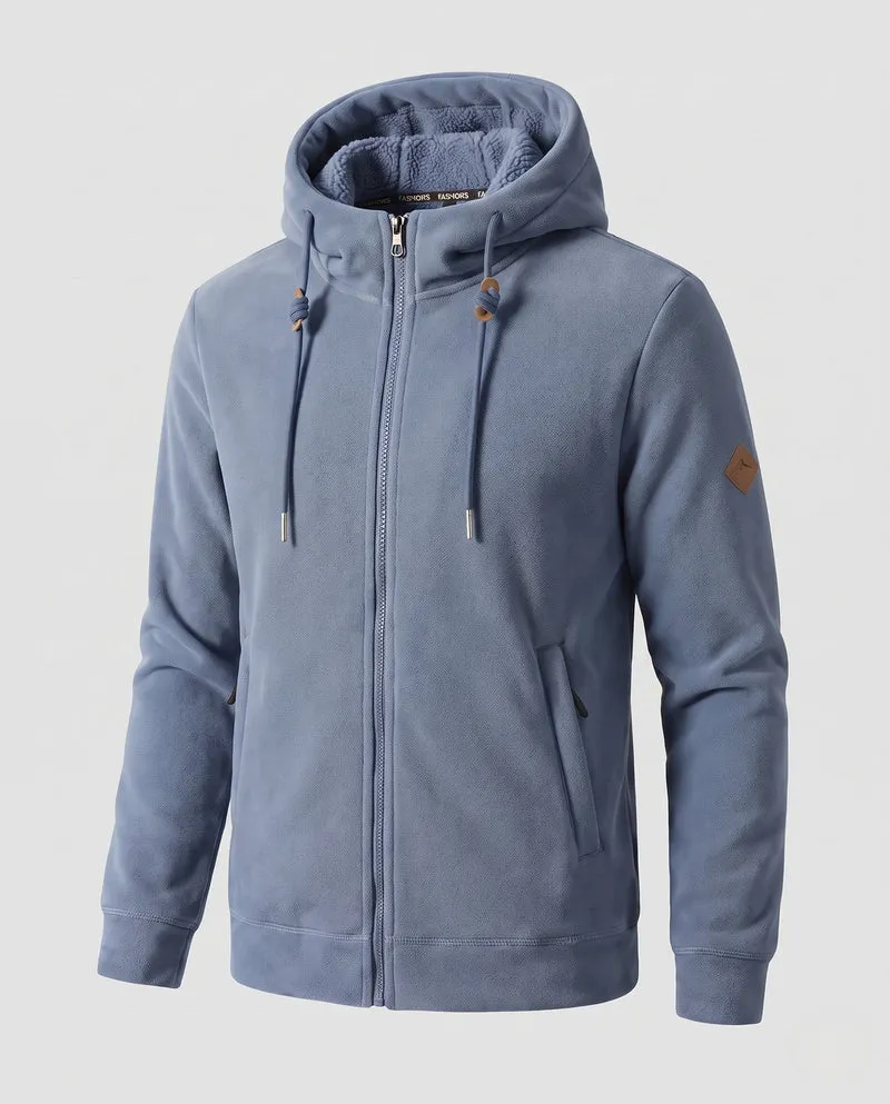 Herren Thermal-Fleece-Hoodie mit Teddy-Innenfutter, Kapuze & verdeckten Reißverschlusstaschen Nord Taschen