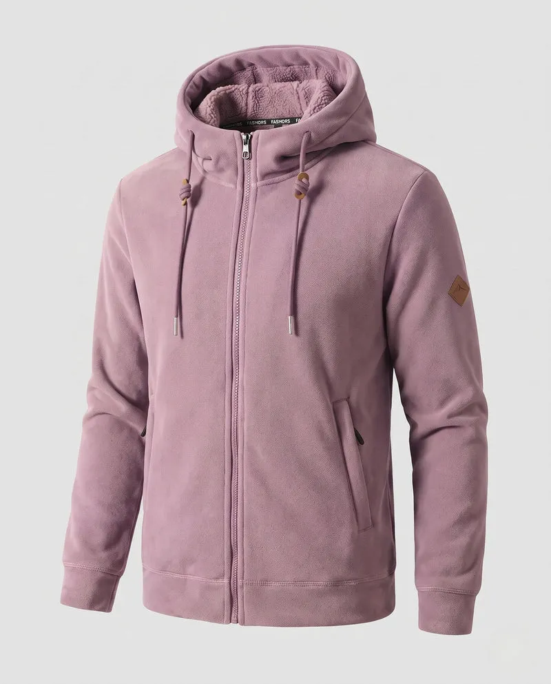 Herren Thermal-Fleece-Hoodie mit Teddy-Innenfutter, Kapuze & verdeckten Reißverschlusstaschen Nord Taschen