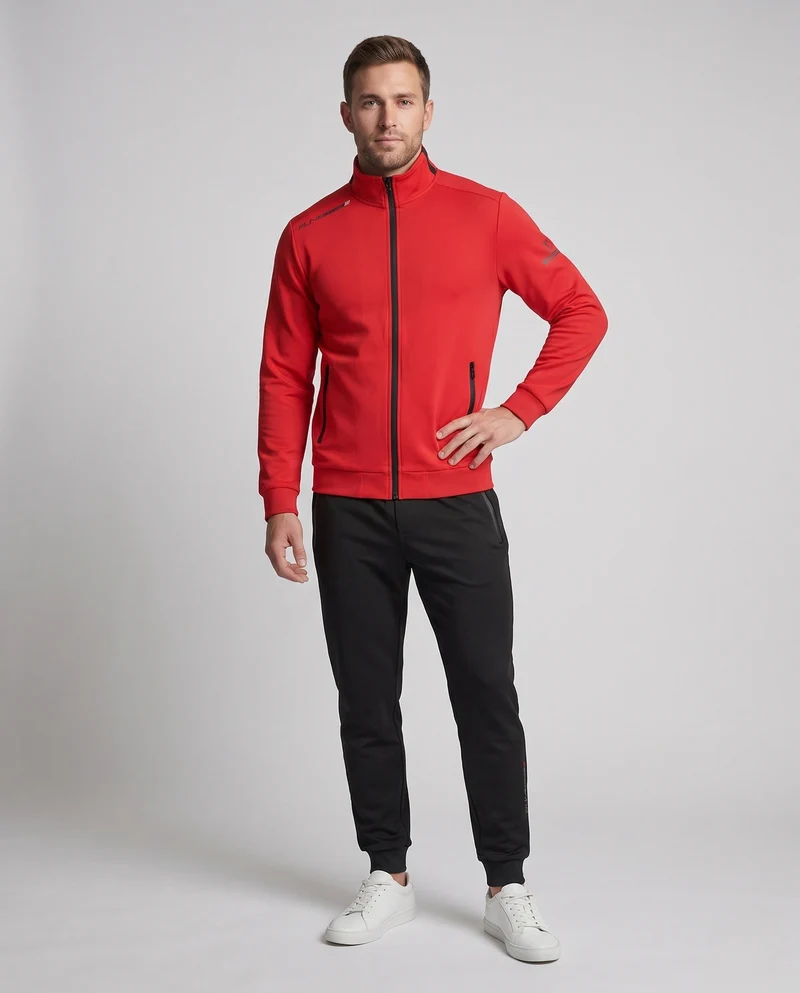 Herren Technisches Lauf-Trainingsset mit winddichter Zipjacke und tapered Jogginghose Nord Taschen