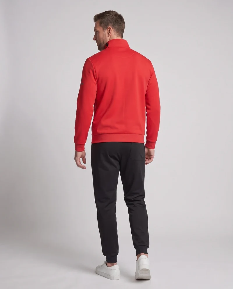 Herren Technisches Lauf-Trainingsset mit winddichter Zipjacke und tapered Jogginghose Nord Taschen