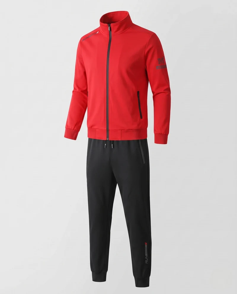 Herren Technisches Lauf-Trainingsset mit winddichter Zipjacke und tapered Jogginghose Nord Taschen