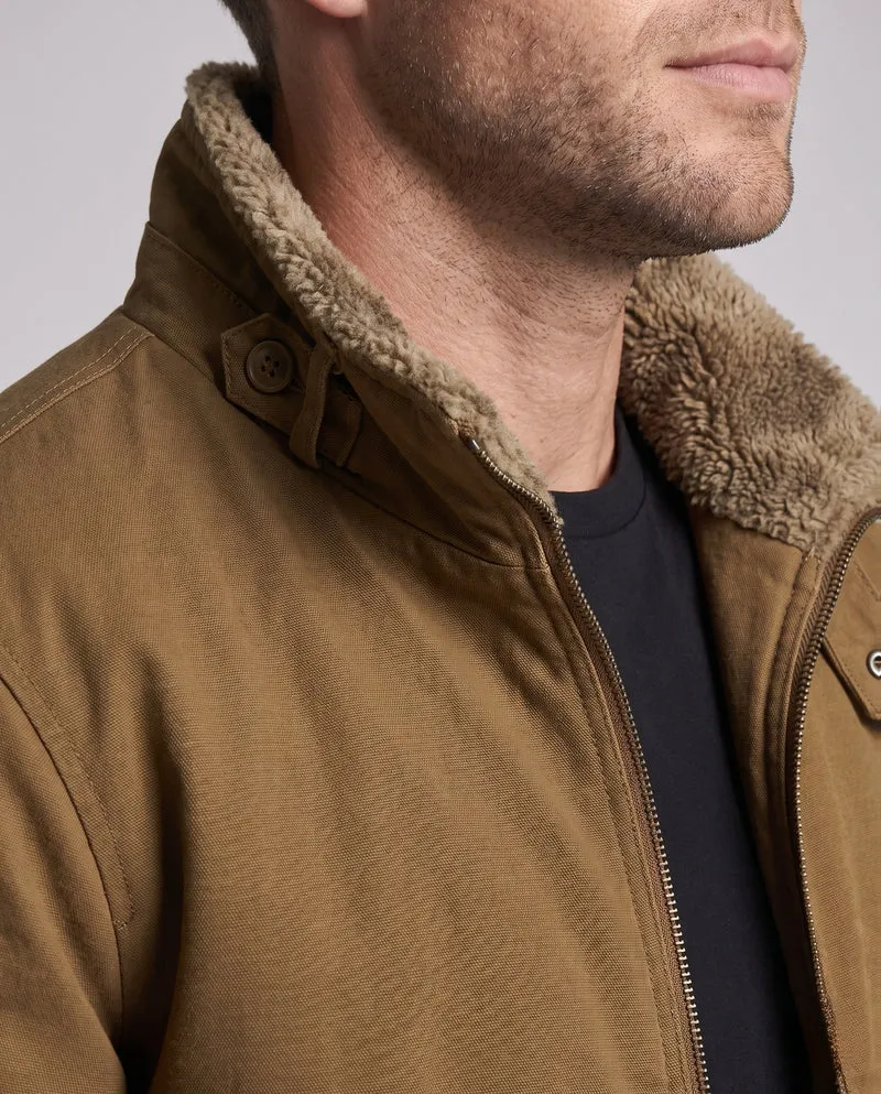 Herren Teddygefütterte Bomberjacke mit Stehkragen, Ärmeltasche & Thermofutter Nord Taschen