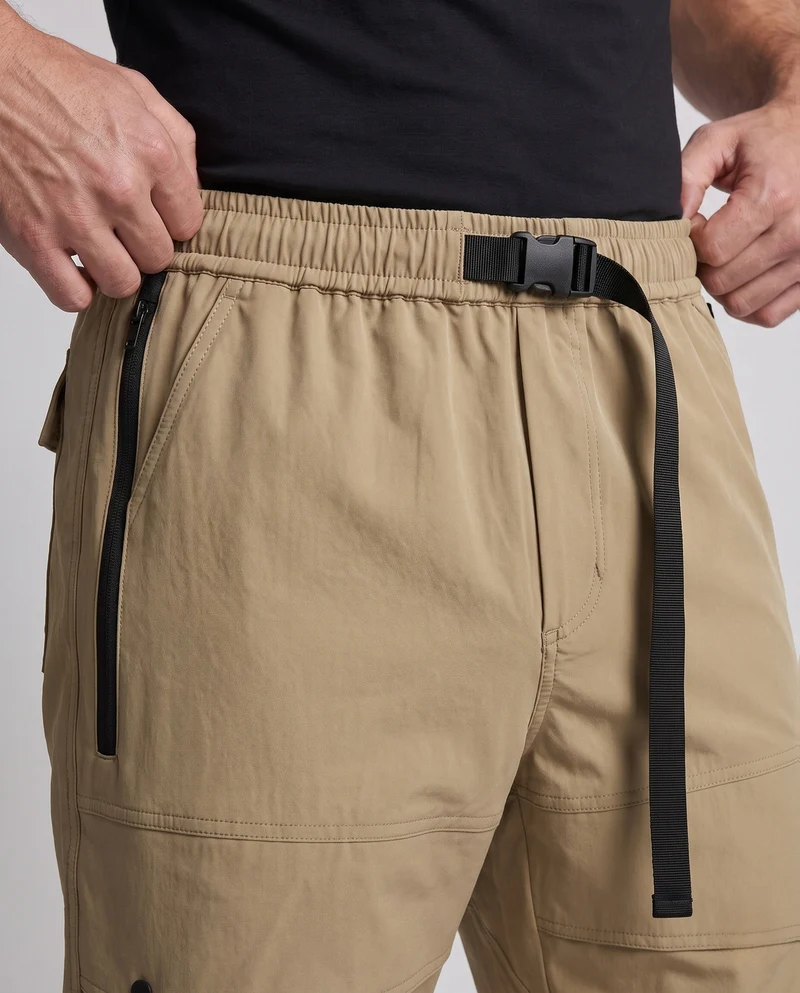 Herren Technische Cargo‑Hose im Outdoor‑Baggy‑Cut mit Mehrfach‑Taschen, Tunnelzug & Elastischem Saum Nord Taschen