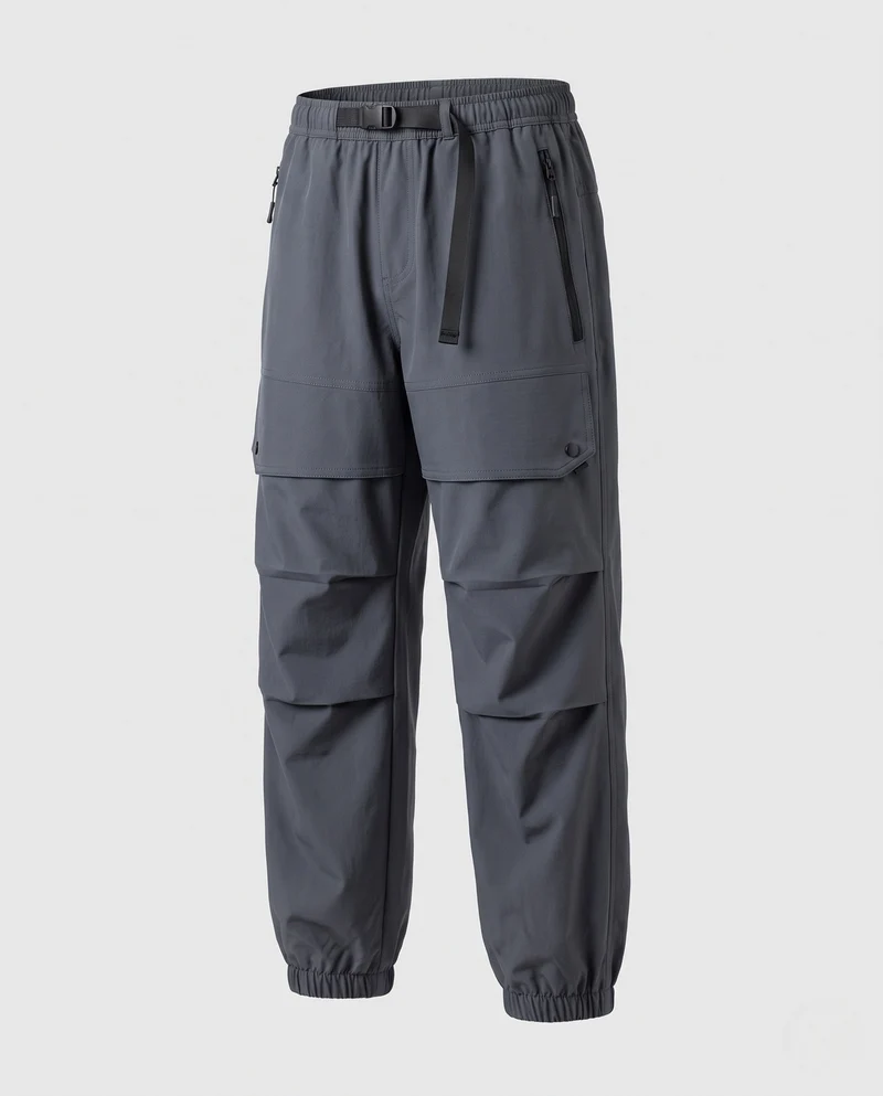 Herren Technische Cargo‑Hose im Outdoor‑Baggy‑Cut mit Mehrfach‑Taschen, Tunnelzug & Elastischem Saum Nord Taschen