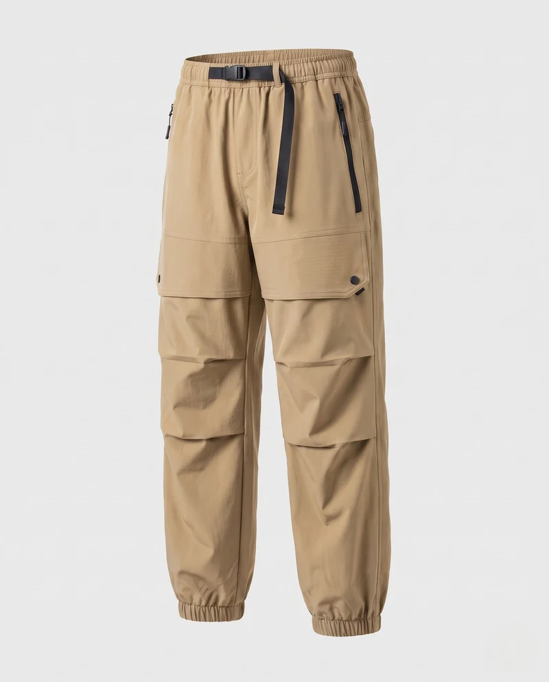 Herren Technische Cargo‑Hose im Outdoor‑Baggy‑Cut mit Mehrfach‑Taschen, Tunnelzug & Elastischem Saum Nord Taschen