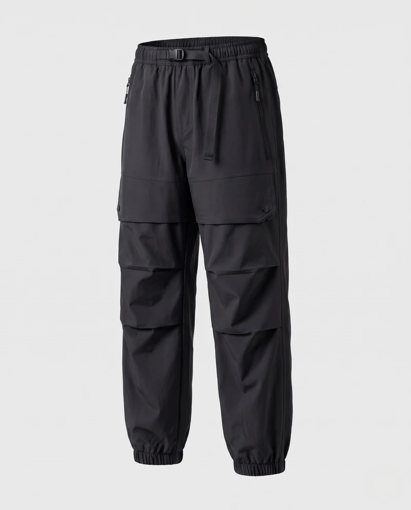 Herren Technische Cargo‑Hose im Outdoor‑Baggy‑Cut mit Mehrfach‑Taschen, Tunnelzug & Elastischem Saum Nord Taschen