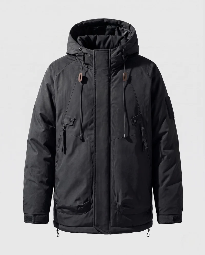 Herren Technischer Kapuzen-Parka mit verlängerter Rückenpartie, Thermo‑Steppung & Multifunktions‑Taschen Nord Taschen