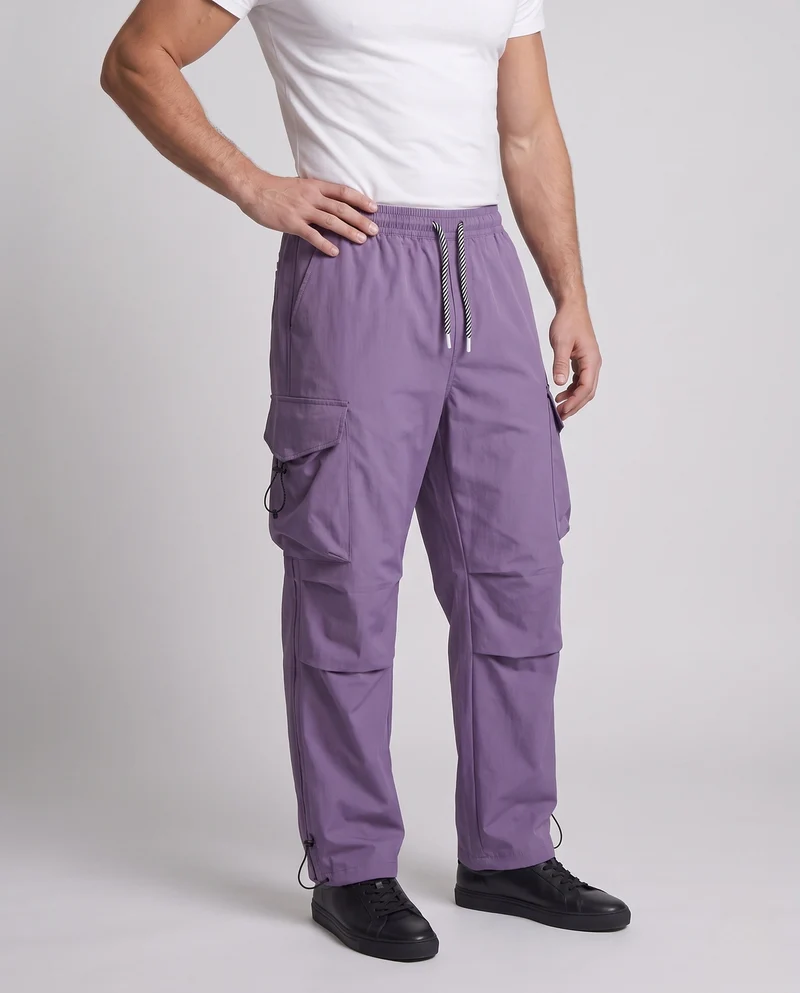 Herren Technical Cargo-Hose im Baggy-Cut mit Elastbund, multifunktionalen Taschen & Beinabschluss-Kordel Nord Taschen