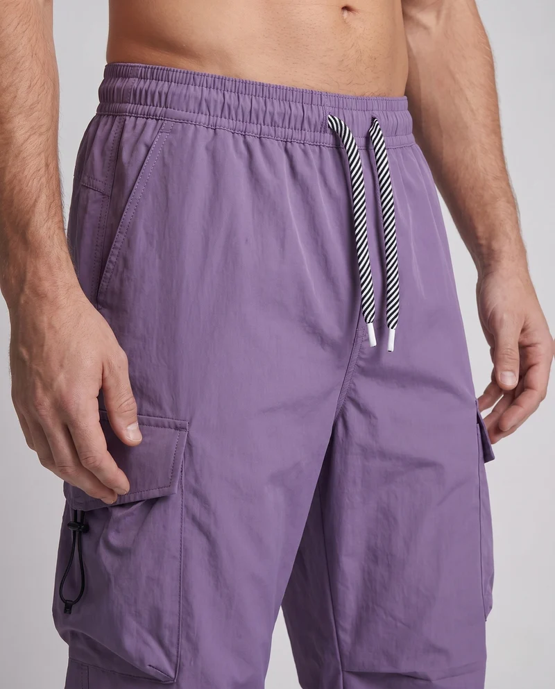 Herren Technical Cargo-Hose im Baggy-Cut mit Elastbund, multifunktionalen Taschen & Beinabschluss-Kordel Nord Taschen