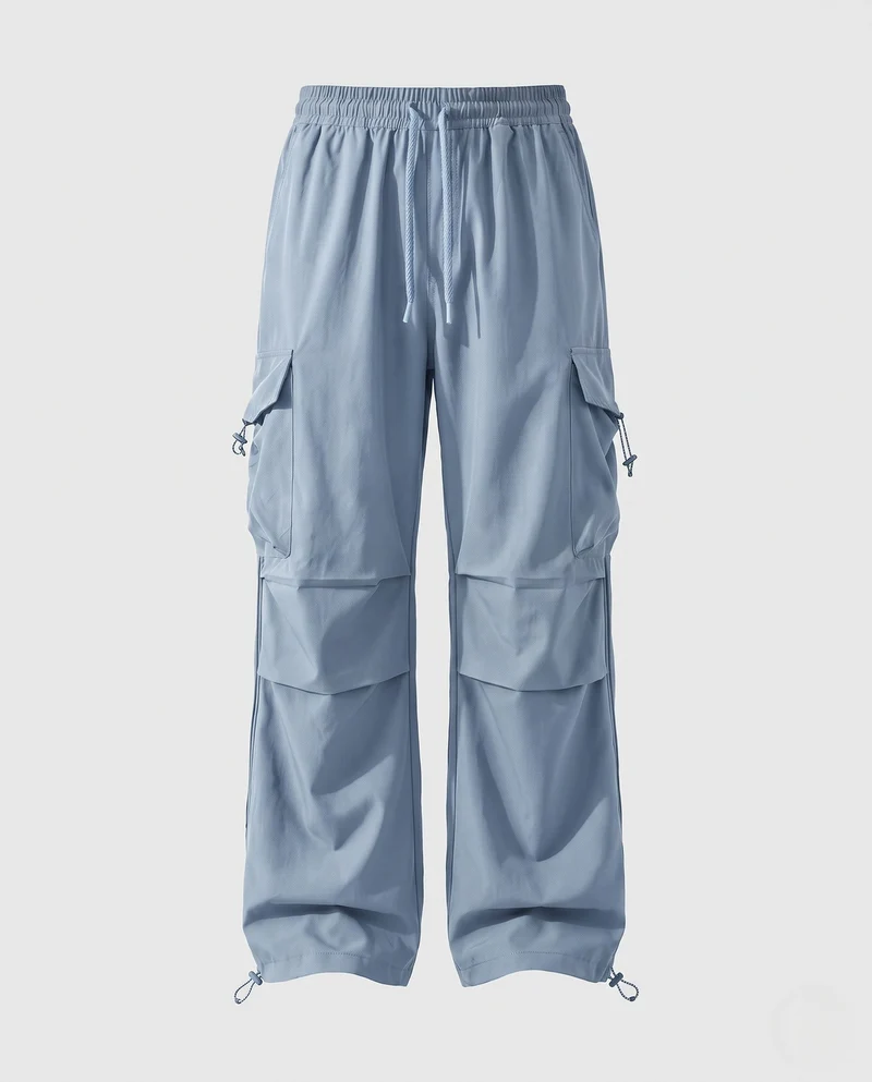 Herren Technical Cargo-Hose im Baggy-Cut mit Elastbund, multifunktionalen Taschen & Beinabschluss-Kordel Nord Taschen