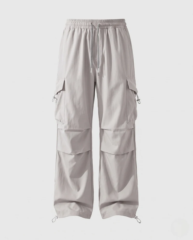 Herren Technical Cargo-Hose im Baggy-Cut mit Elastbund, multifunktionalen Taschen & Beinabschluss-Kordel Nord Taschen
