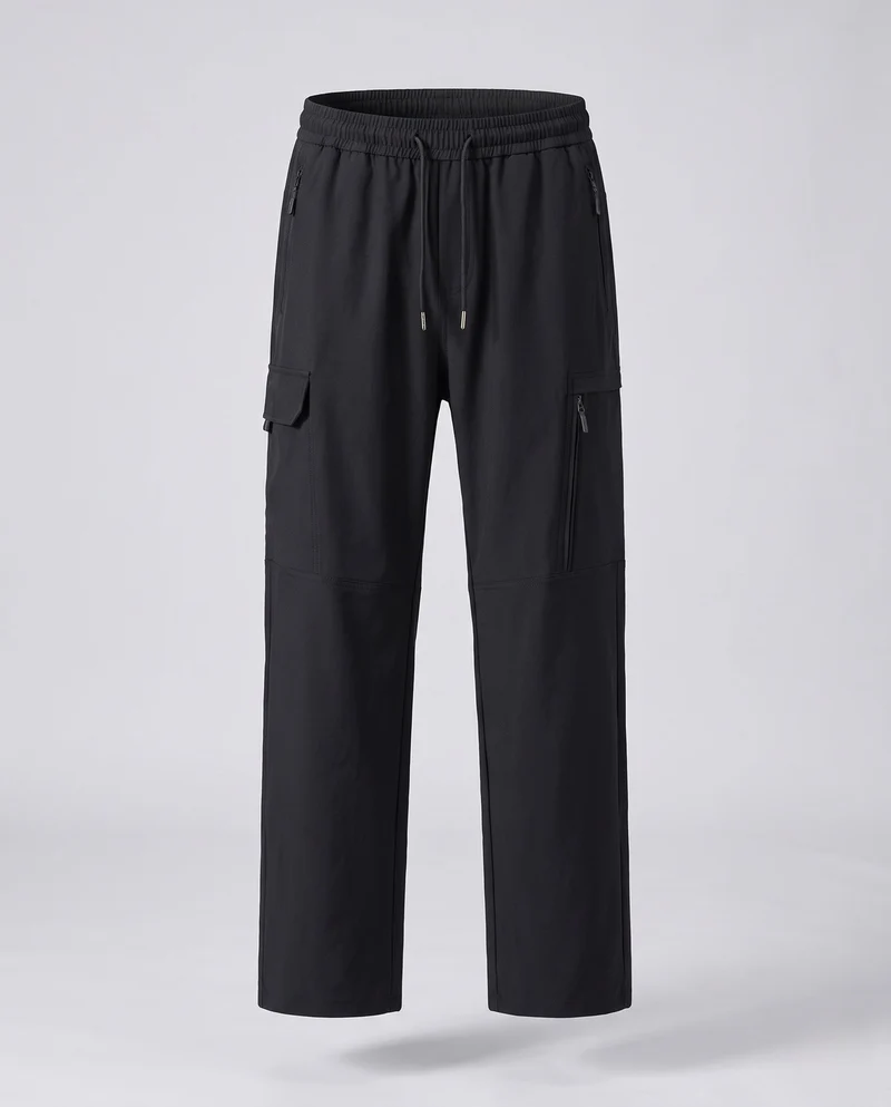 Herren Technische Cargo-Freizeithose mit Reißverschlusstaschen und Elastbund Nord Taschen