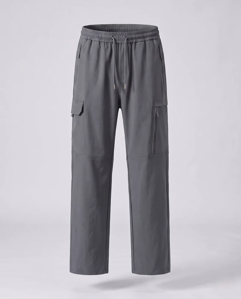 Herren Technische Cargo-Freizeithose mit Reißverschlusstaschen und Elastbund Nord Taschen
