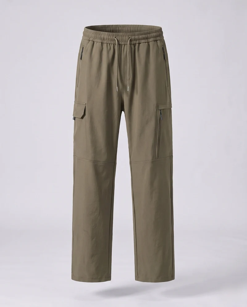 Herren Technische Cargo-Freizeithose mit Reißverschlusstaschen und Elastbund Nord Taschen