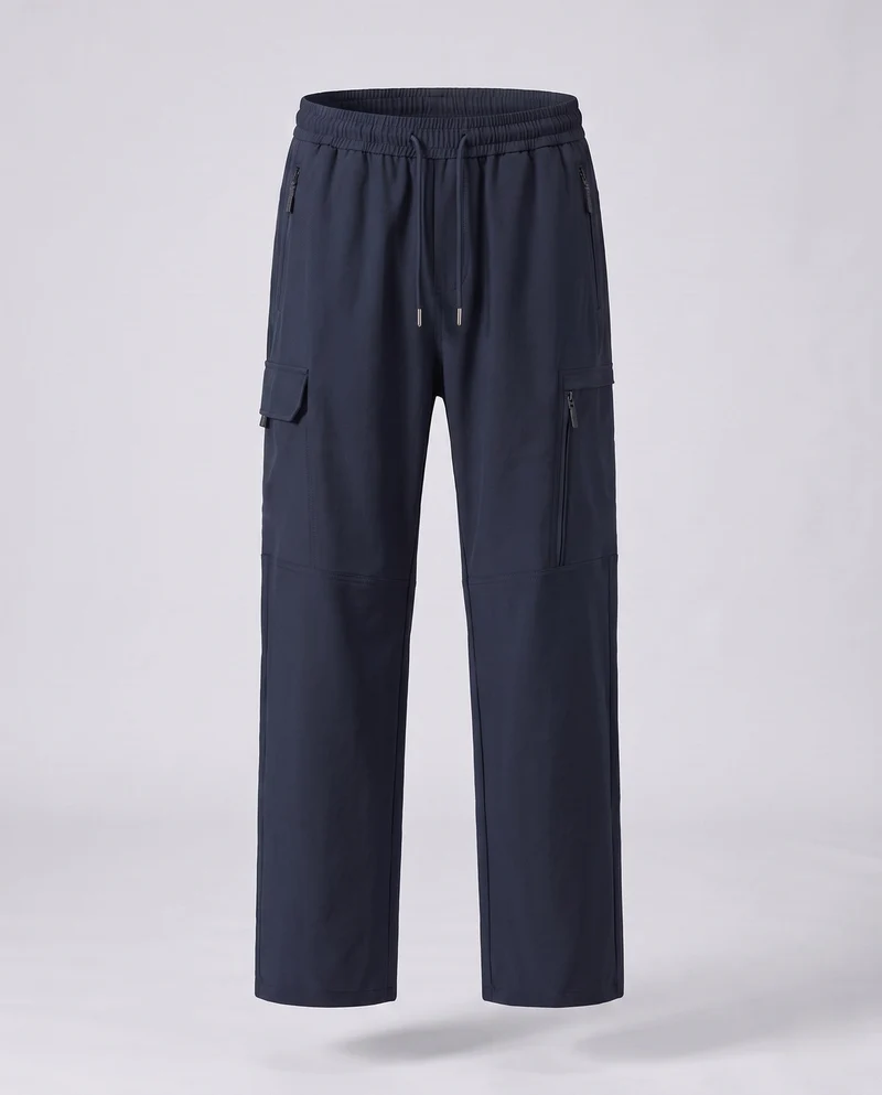 Herren Technische Cargo-Freizeithose mit Reißverschlusstaschen und Elastbund Nord Taschen