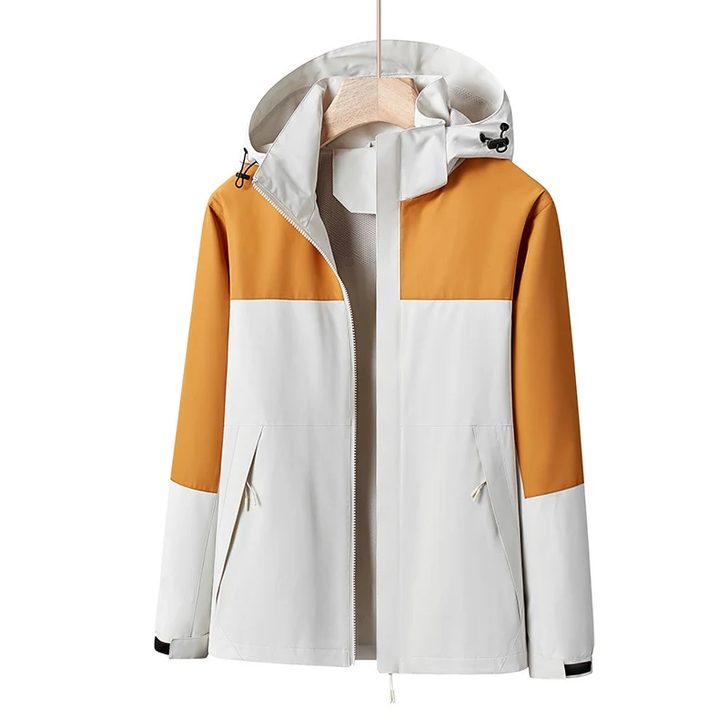 Herren Leichte winddichte Softshell-Regenjacke mit Kapuze und Kontrastbesatz Nord Taschen
