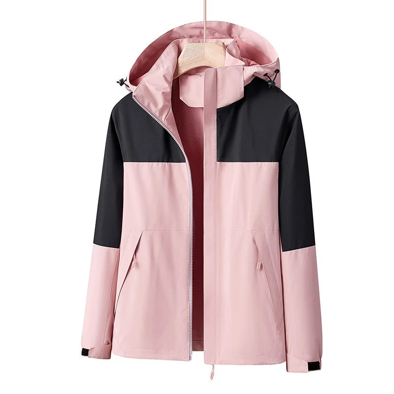 Herren Leichte winddichte Softshell-Regenjacke mit Kapuze und Kontrastbesatz Nord Taschen