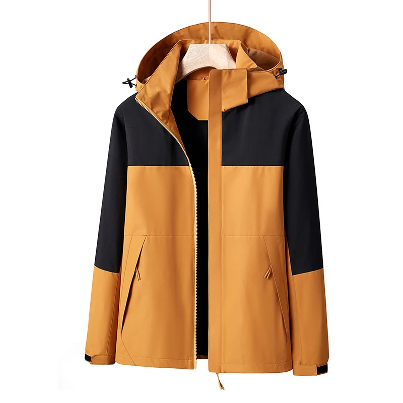 Herren Leichte winddichte Softshell-Regenjacke mit Kapuze und Kontrastbesatz Nord Taschen