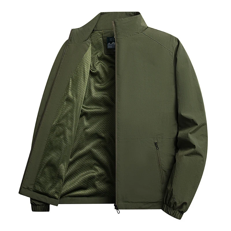 Herren Leichte windabweisende Fleecejacke mit Stehkragen und Reißverschlusstaschen Nord Taschen