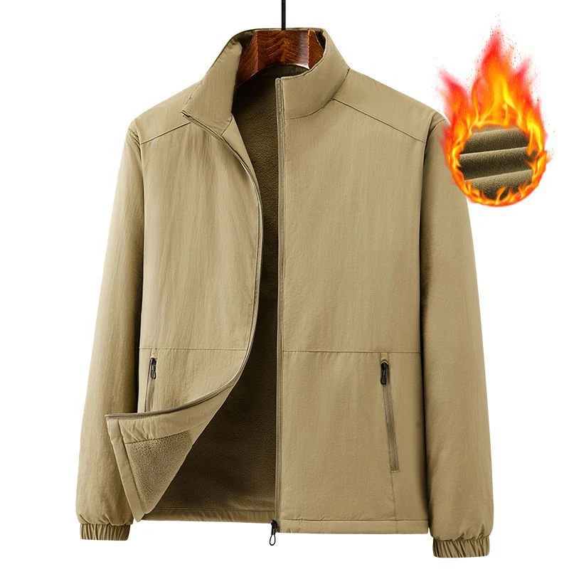 Herren Leichte windabweisende Fleecejacke mit Stehkragen und Reißverschlusstaschen Nord Taschen