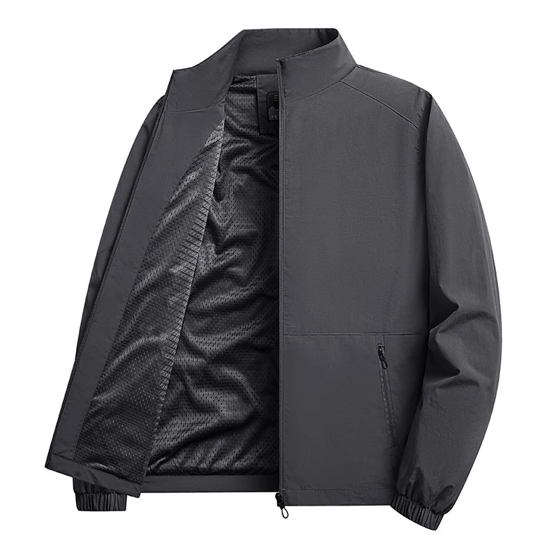 Herren Leichte windabweisende Fleecejacke mit Stehkragen und Reißverschlusstaschen Nord Taschen
