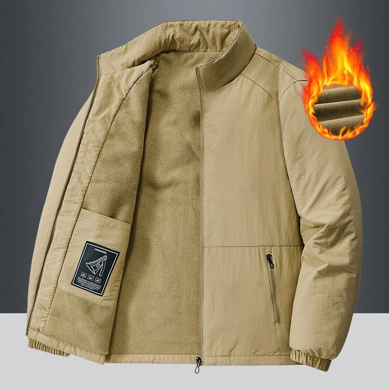 Herren Leichte Übergangsjacke mit Fleece-Innenfutter und Stehkragen Nord Taschen