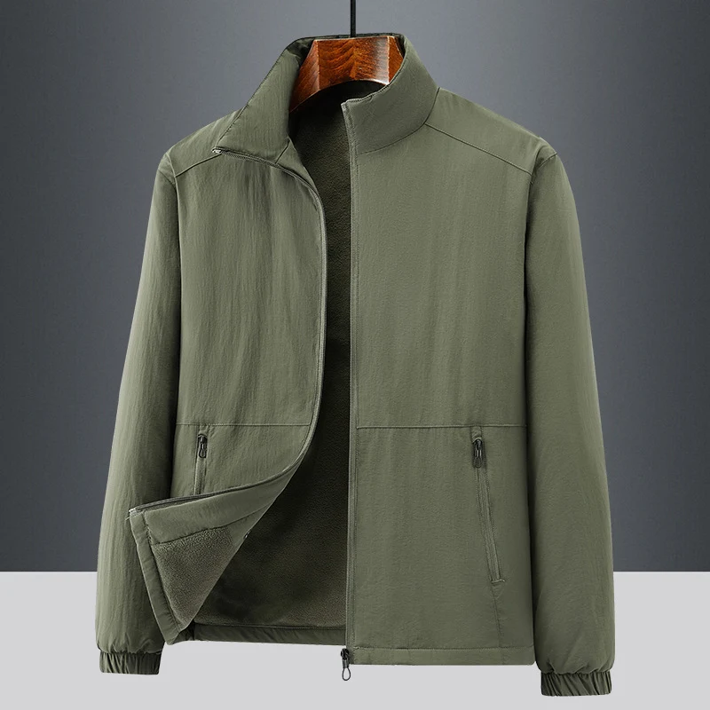 Herren Leichte Übergangsjacke mit Fleece-Innenfutter und Stehkragen Nord Taschen