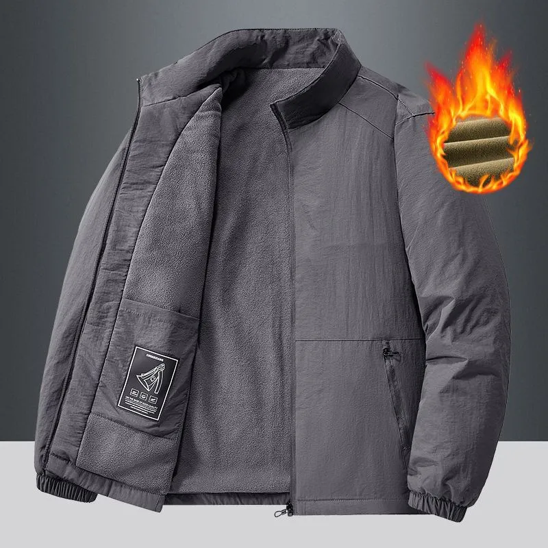 Herren Leichte Übergangsjacke mit Fleece-Innenfutter und Stehkragen Nord Taschen