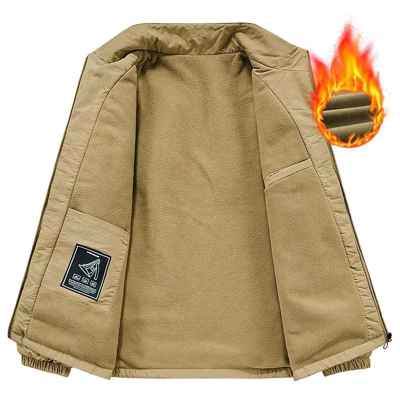 Herren Leichte Übergangsjacke mit Fleece-Innenfutter und Stehkragen Nord Taschen