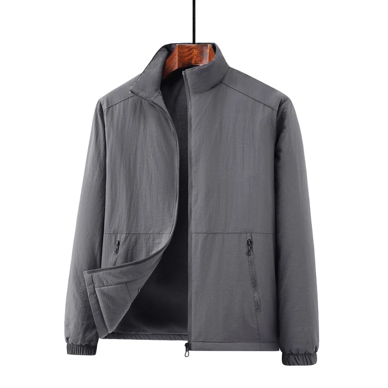 Herren Leichte Übergangsjacke mit Fleece-Innenfutter und Stehkragen Nord Taschen