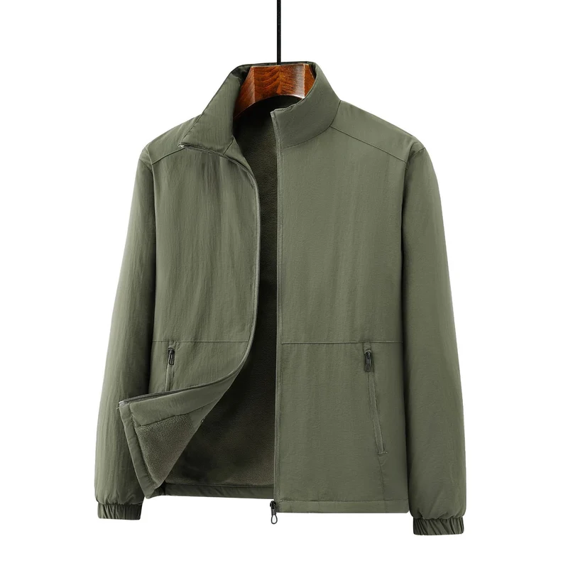 Herren Leichte Übergangsjacke mit Fleece-Innenfutter und Stehkragen Nord Taschen