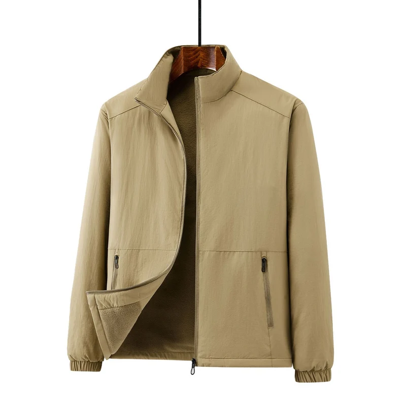 Herren Leichte Übergangsjacke mit Fleece-Innenfutter und Stehkragen Nord Taschen