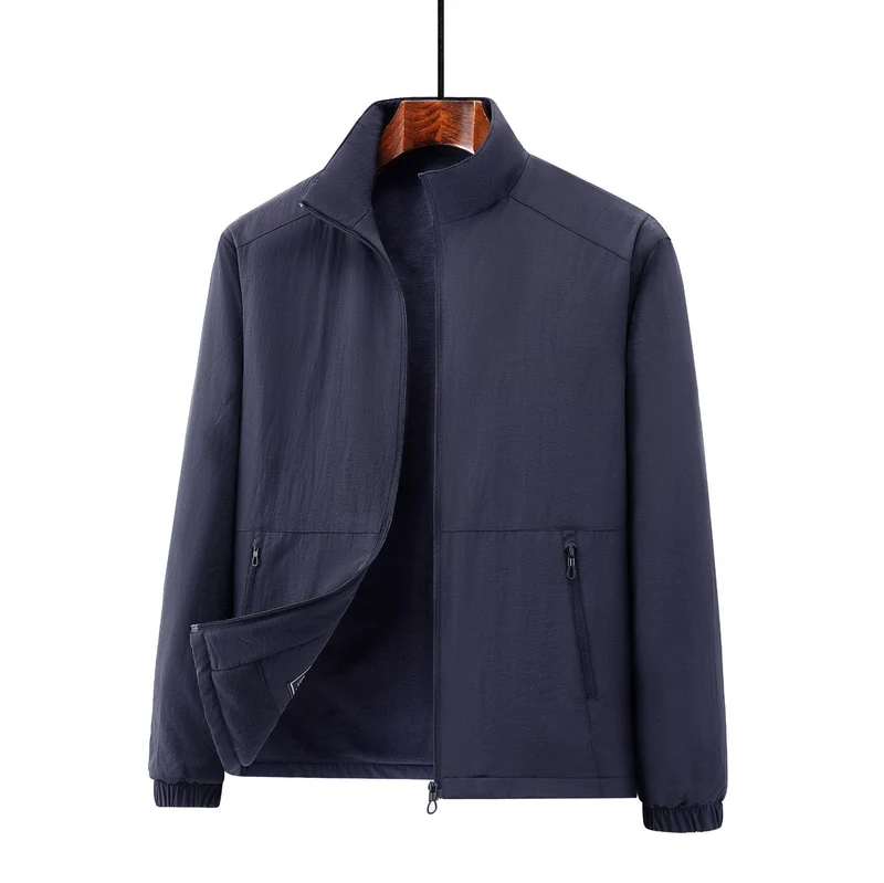 Herren Leichte Übergangsjacke mit Fleece-Innenfutter und Stehkragen Nord Taschen